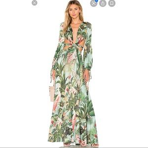 Patbo Paradise Print Cutout Gown